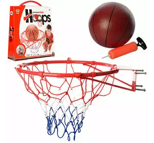 Баскетбольне кільце M 2654 метал., сітка, м'яч, гумовий, насос, кор., 45,5-53-11 см