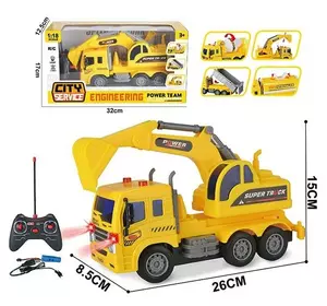 Спецтехніка на радіокеруванні 3588-4 S (36) "Екскаватор", підсвічування, демонстраційний режим, акумулятор 3,7 V, у коробці Спецтехніка на радіокеруванні 3588-4 S (36) "Екскаватор", підсвічування, демонстраційний режим, акумулятор 3,7 V, у коробці