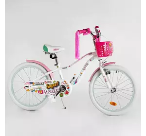 Велосипед 20"" дюймів 2-х кол. ""CORSO Sweety"" SW-20603 / 206037 (1) БІЛИЙ, алюмінієва рама 11’’, ручні гальма, прикраси, зібраний на 75% Велосипед 20"" дюймів 2-х кол. ""CORSO Sweety"" SW-20603 / 206037 (1) БІЛИЙ, алюмінієва рама 11’’, ручні гальма, прикраси, зібраний на 75%