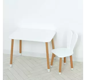 Комплект ARINWOOD Зайчик Білий (столик 500?680 + стілець) 04-027W