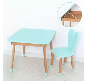 Комплект ARINWOOD Зайчик Table з ящиком Бірюзовий (столик + стілець) 04-025B-TABLE