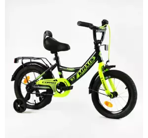Велосипед 14" дюймів 2-х колісний "CORSO" MAXIS CL-14105 (1) ручне гальмо, дзвіночок, сидіння з ручкою, додаткові колеса, ЗІБРАНИЙ НА 75%, в коробці