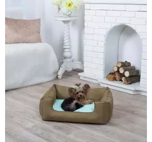 Лежанка для кота и собаки Комфорт хаки с мятным XL - 120 x 80