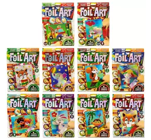 Набір Аплікація кольоровою фольгою "Foil ART" FAR-01-01,02,03 ... 10 (20) "Danko Toys"