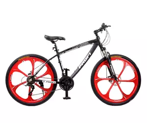 Велосипед 26д. T26BLADE 26.1B (1шт)алюм.рама 17",Shimano 21SP,касета,алюм.DB,магн.диск,чорно-червоний Велосипед 26д. T26BLADE 26.1B (1шт)алюм.рама 17",Shimano 21SP,касета,алюм.DB,магн.диск,чорно-червоний