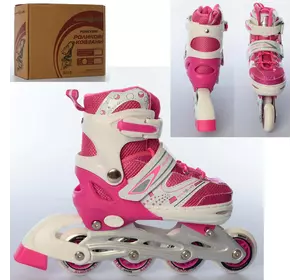 Ролики A 12100-8-S-P (31-34) розсув.,шнур+бакля, алюм.рама, кол.ПУ64мм.-1світло, рожевий, кор. Ролики A 12100-8-S-P (31-34) розсув.,шнур+бакля, алюм.рама, кол.ПУ64мм.-1світло, рожевий, кор.