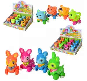 Заводна іграшка 6191C-6303F-6408 тварина, 2 види, 12 шт. (3 кольори) в диспл., 32-25-10 см.