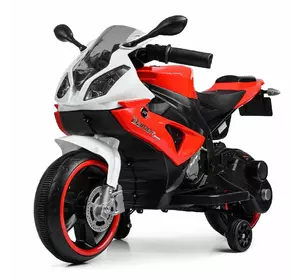 Мотоцикл M 4103-1-3 2мотори25W, 2акум.6V5AH, MP3, USB, світ. колеса, біло-червоний.