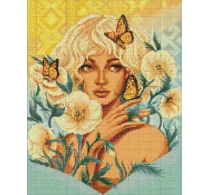 Набір з алмазною мозаїкою "Дівчина з метеликами" 40х50см