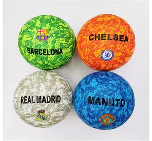 М'яч футбольний C 62410 (80) 4 види, матеріал м'який PVC, вага 330-350 грамів, гумовий балон, розмір №5
