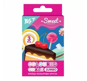 Крейда кольорова YES "Sweet Cream" 3 шт, JUMBO Крейда кольорова YES "Sweet Cream" 3 шт, JUMBO