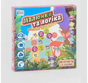 гр Настільна гра ""Малюнки та логіка - Лісові звірята"" UKB-B 0032 (12) ""4FUN Game Club"" українською мовою, в коробці