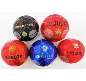 М'яч футбольний C 62411 (80) 5 видів, матеріал м'який PVC, вага 330-350 грамів, гумовий балон, розмір №5, ВИДАЄТЬСЯ ТІЛЬКИ МІКС ВИДІВ