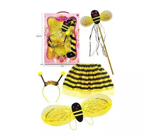 Набір прикрас JY 9616 (48/2) бджолині крильця, чарівна паличка, обруч з вусиками, спідничка, в коробці