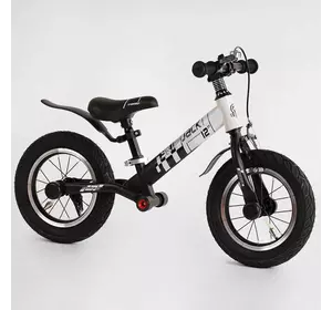 Велобіг Corso ""Skip Jack"" 11057 (1) ЧОРНО-БІЛИЙ, надувні колеса 12"", сталева рама з амортизатором, ручне гальмо, підніжка, в коробці