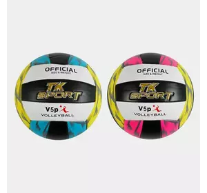 М`яч волейбольний C 60987 (60) ""TK Sport"" 2 види, матеріал м`який PVC, вага 280-300 грамів, розмір №5