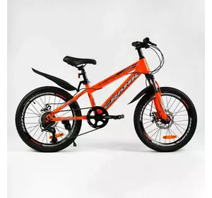Дитячий спортивний велосипед 20’’ Corso «CRANK» CR-20303 (1) сталева рама, обладнання LTWOO-A2, 7 швидкостей, зібран на 75%