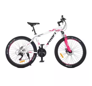 Велосипед 26 д. G26OPTIMAL A26.5 (1шт)алюм.рама 16,5",SHIMANO 21SP,алюм.DB,CS TZ500,біло-рожевий Велосипед 26 д. G26OPTIMAL A26.5 (1шт)алюм.рама 16,5",SHIMANO 21SP,алюм.DB,CS TZ500,біло-рожевий