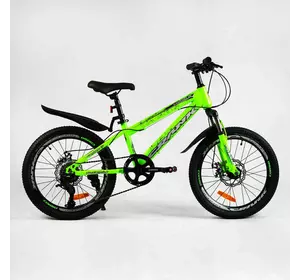 Дитячий спортивний велосипед 20’’ Corso «CRANK» CR-20711 (1) сталева рама, обладнання LTWOO-A2, 7 швидкостей, зібран на 75%