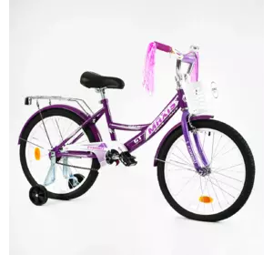 Велосипед 20" дюймів 2-х колісний "CORSO" MAXIS CL-20876 (1) кошик, прикраси, ручне гальмо, дзвіночок, додаткові колеса, ЗІБРАНИЙ НА 75%, в коробці