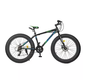 Велосипед 26 д. EB26POWER 1.0 S26.5 (1шт)сталь.рама17",Shimano21SP,ал.DB,ал.обод, 26*4.0,чер-синій Велосипед 26 д. EB26POWER 1.0 S26.5 (1шт)сталь.рама17",Shimano21SP,ал.DB,ал.обод, 26*4.0,чер-синій