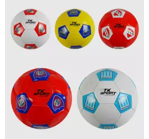 М`яч футбольний C 55300 (100) 5 видів, вага 280-300 грамів, матеріал PVC, розмір №5