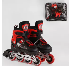 Ролики 30258-М Best Rollers /розмір 34-37/ (6) колеса PU, ПЕРЕДНЄ КОЛЕСО ЗІ СВІТЛОМ, в сумці, d коліс – 7 см Ролики 30258-М Best Rollers /розмір 34-37/ (6) колеса PU, ПЕРЕДНЄ КОЛЕСО ЗІ СВІТЛОМ, в сумці, d коліс – 7 см