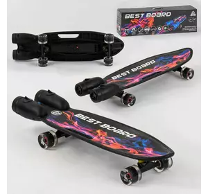 Скейтборд S-00501 Best Board (4) з музикою і димом, USB зарядка, акумуляторні батареї, колеса PU зі світлом 60х45мм