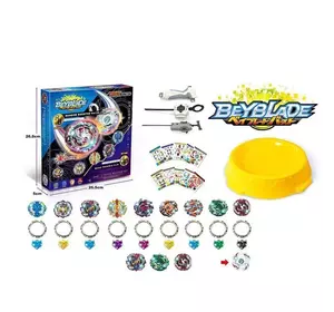 Бейблейд 3322-3 (60) наліпки, арена, запускач, підсвічування, в коробці Бейблейд 3322-3 (60) наліпки, арена, запускач, підсвічування, в коробці
