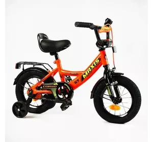Велосипед 12"" дюймів 2-х колісний ""CORSO"" MAXIS CL-12116 (1) ручне гальмо, дзвіночок, сидіння з ручкою, додаткові колеса, ЗІБРАНИЙ НА 75% у коробці