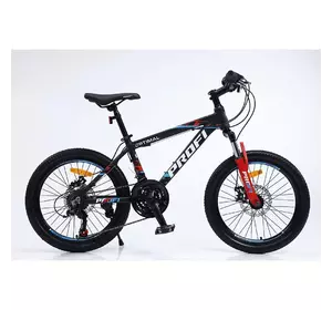 Велосипед 20 д. G20OPTIMAL A20.3 алюм.рама 12,5", SHIMANO 21SP, алюм. DB, FW TZ500, чорно-червоний.