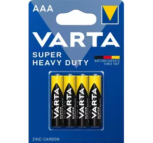 Батарейка VARTA SUPER Heavy Duty AAA, (R03) U-4 мініпальчик (цин.вуг.т.е. Жовта) 2003 ЦІНА ЗА 4 БАТАРЕЙКИ