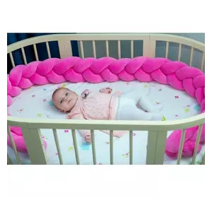 Бортик в кроватку Хатка Косичка Розовый Акция! 180 см (половина кроватки)