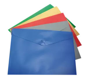 Папка-конверт А5 на кнопці, асорті, глянцева непрозора